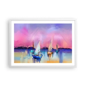 Poster in cornice bianca - Direzione: mare aperto - 70x50 cm