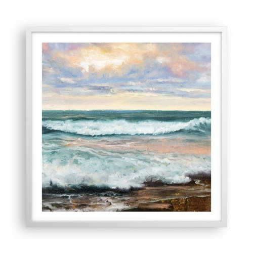 Poster in cornice bianca - Dove l'anima si calma - 60x60 cm