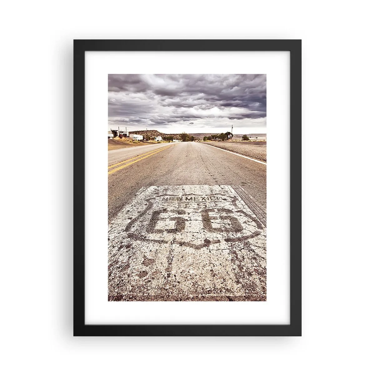 Poster in cornice nera - La Route 66: una leggenda americana - 30x40 cm