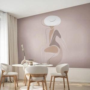 Fotomurali Autoadesivo Deluxe Sticker - Essere una dama - Grafica, Donna, Donna In Un Cappello - 150x105 cm