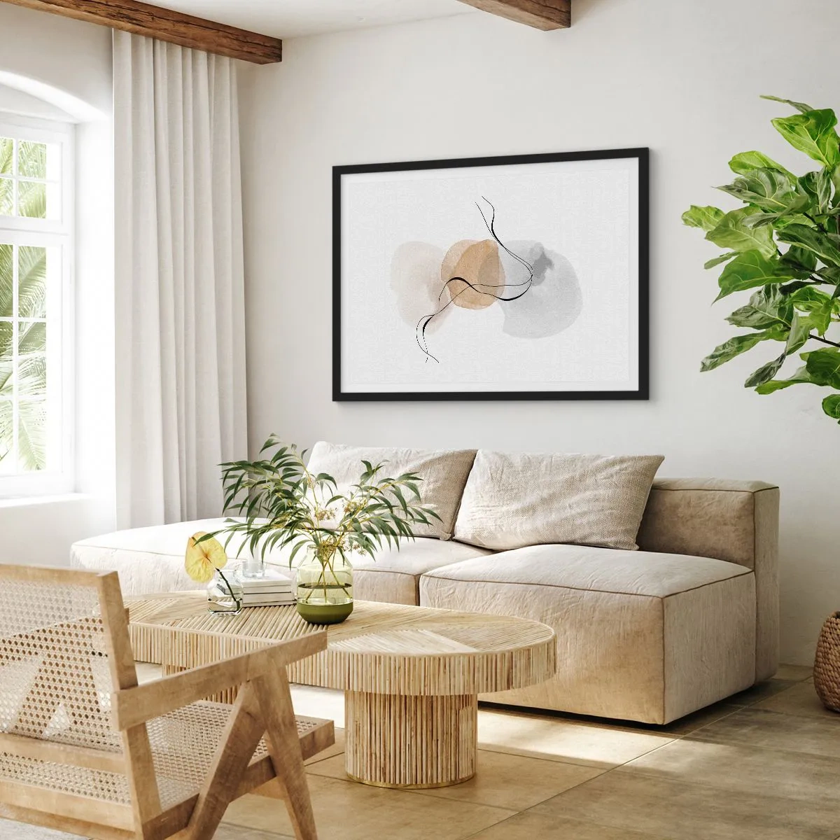 Poster in cornice nera - Grani d'aria - 91x61 cm