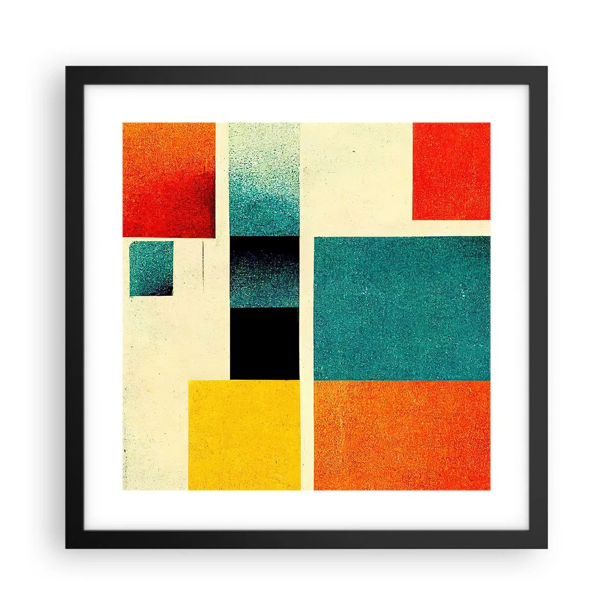 Poster in cornice nera - Astrazione geometrica: energia buona - 40x40 cm