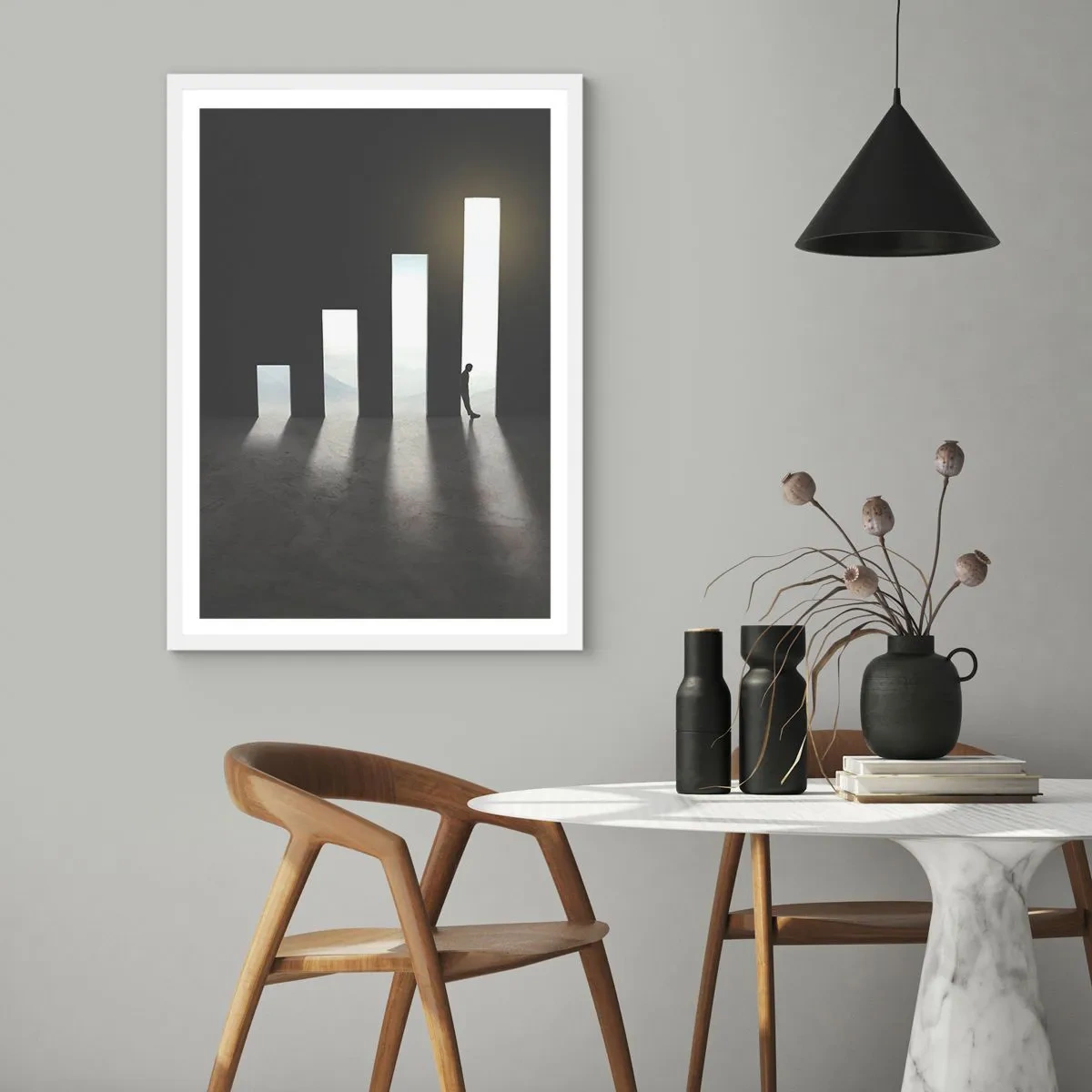 Poster in cornice bianca - Successo - impressione - 40x50 cm