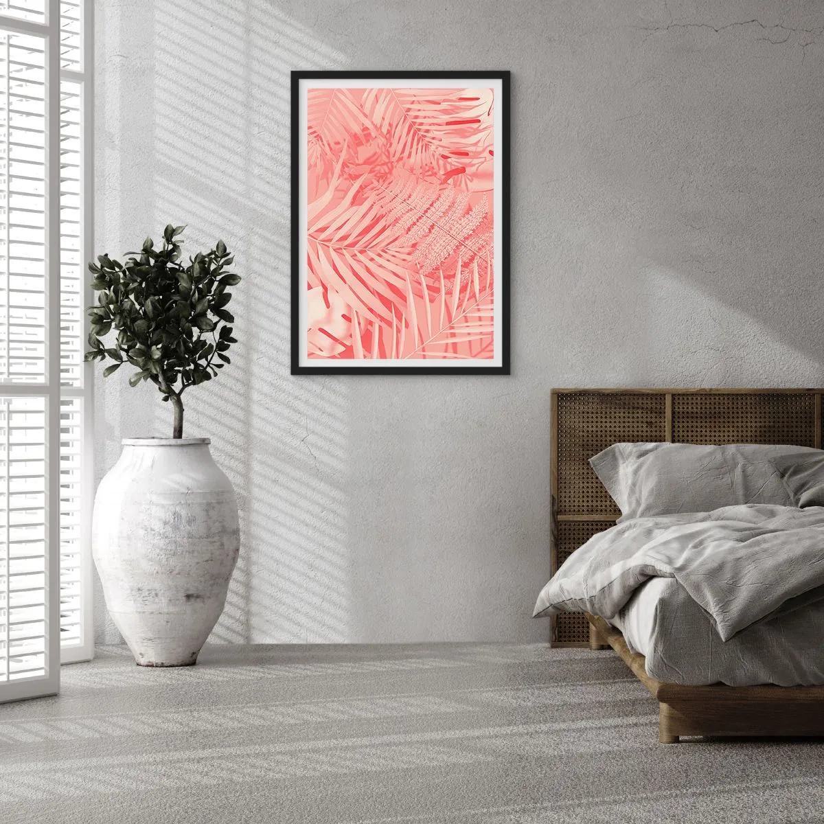 Poster in cornice nera - Concetto rosa - 61x91 cm