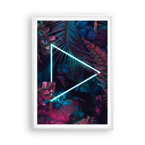 Poster in cornice bianca - Giardino in stile discoteca - 70x100 cm