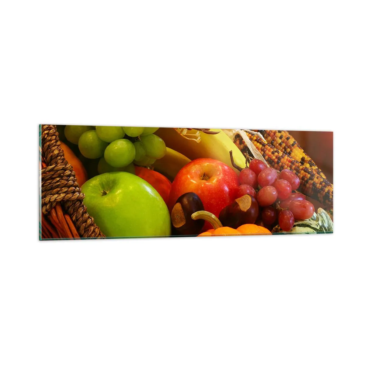Quadro su vetro - Cesta dell'abbondanza - 90x30 cm