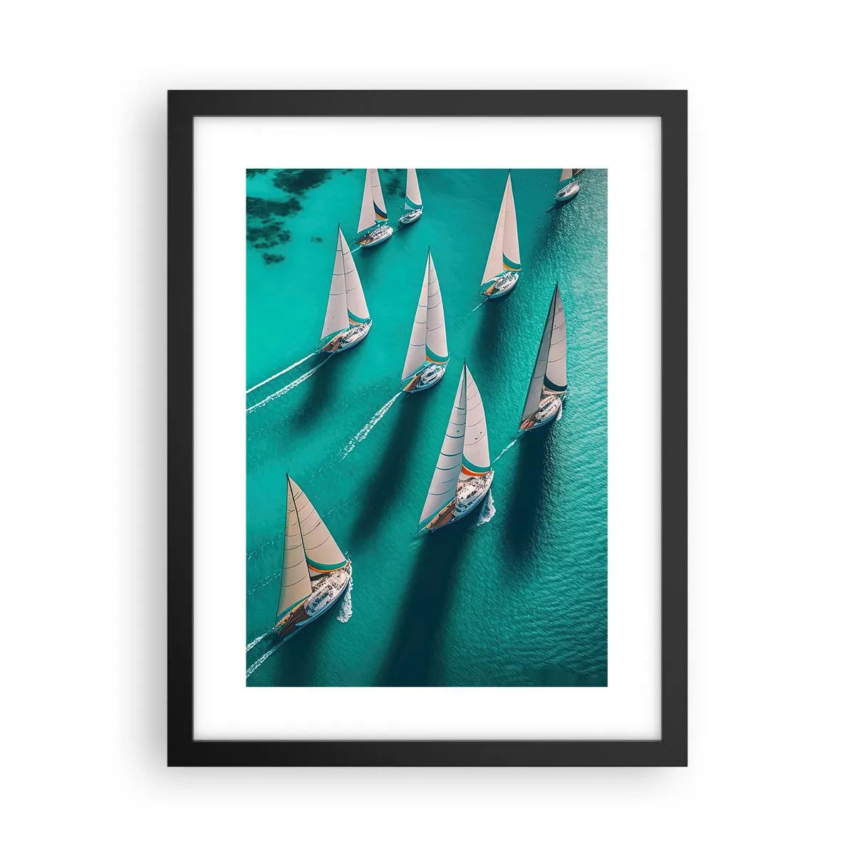 Poster in cornice nera - In gara con il vento - 30x40 cm