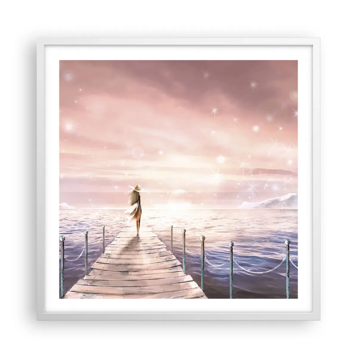 Poster in cornice bianca - Alla luce del sogno - 60x60 cm