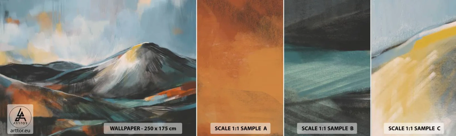 Campione di Fotomurale Adesivo Deluxe Sticker - Aspri e belli - Pezzo, Montagne, Paesaggio - 100x30 cm