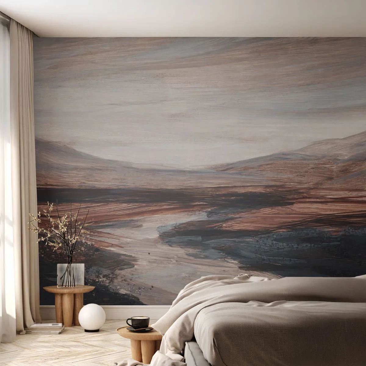 Fotomurali Premium Sand - Valle tranquilla - Paesaggio, Paesaggio, Pezzo - 200x140 cm