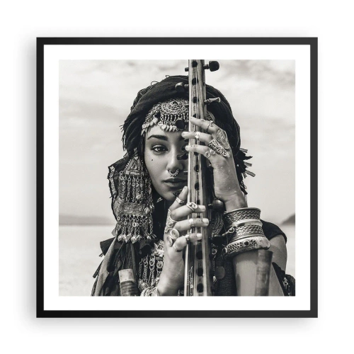 Poster in cornice nera - La musica dell'oriente - 60x60 cm