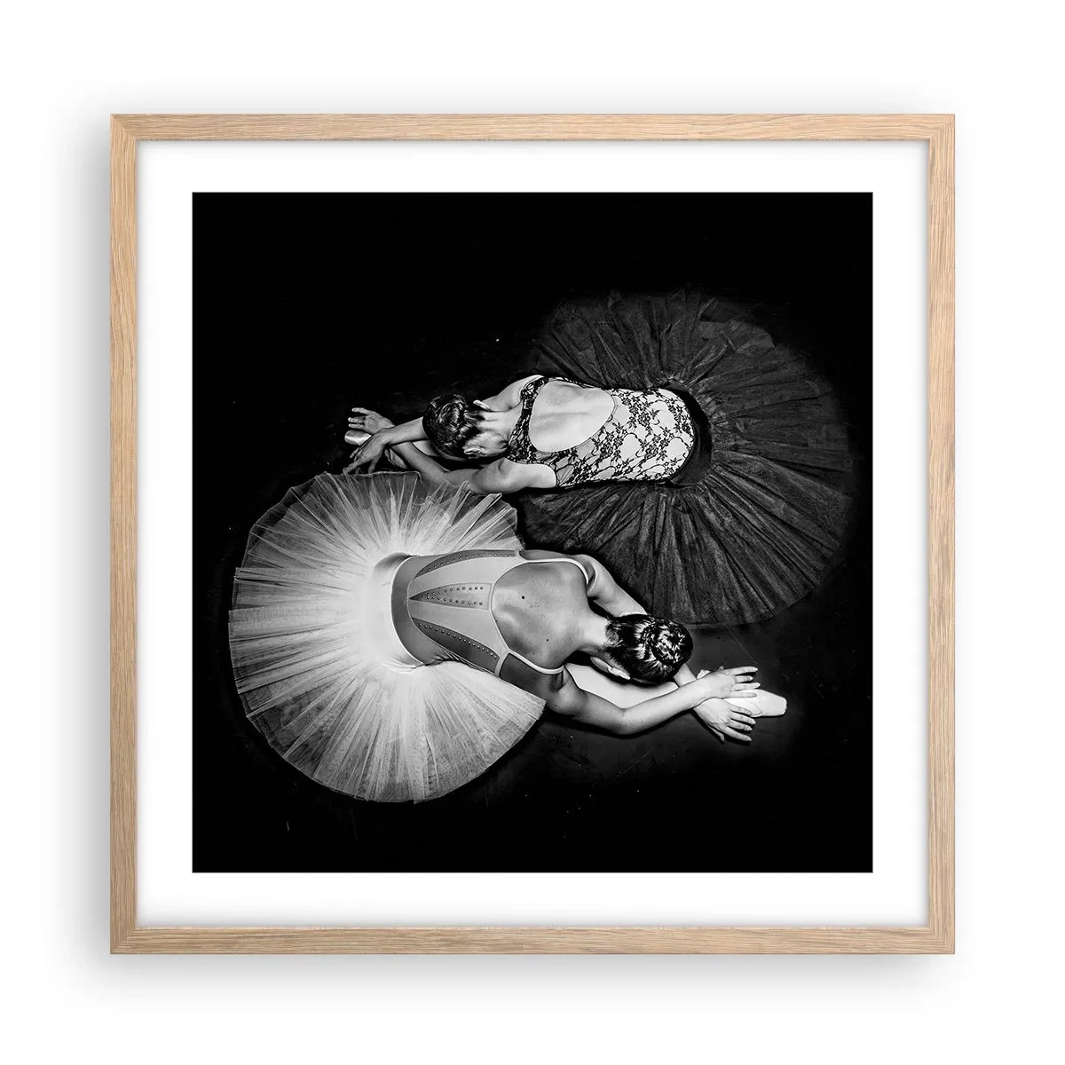 Poster in cornice rovere chiaro - Yin e yang - equilibrio ideale - 50x50 cm