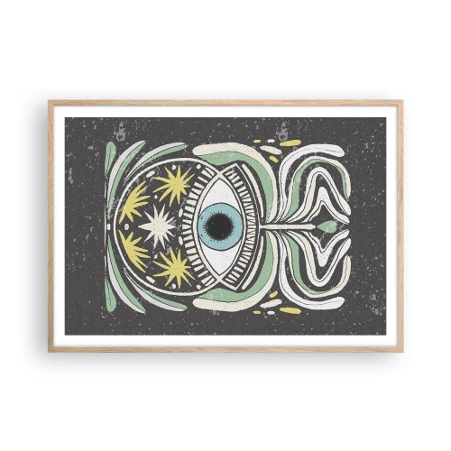 Poster in cornice rovere chiaro - Rituali tribali - 100x70 cm