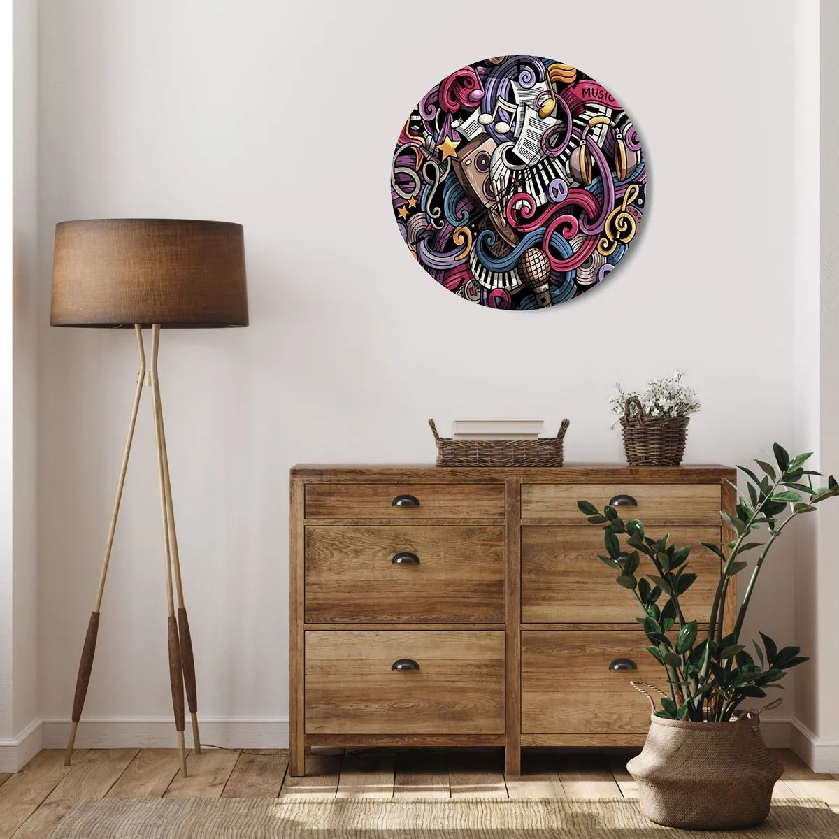 Orologio da parete - Orologio in Vetro - Melodia complicata - 40x40 cm