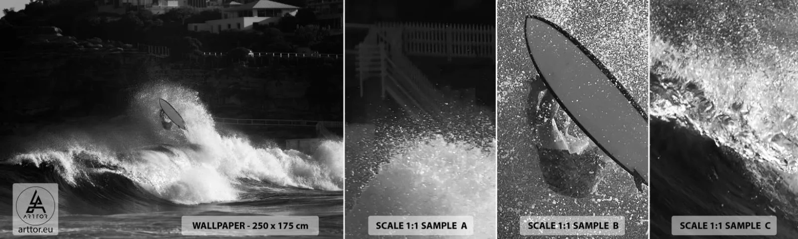 Campione Di Fotomurale Standard Eco - Sfida accettata! - Fare surf, Onda, Sport acquatici - 100x30 cm