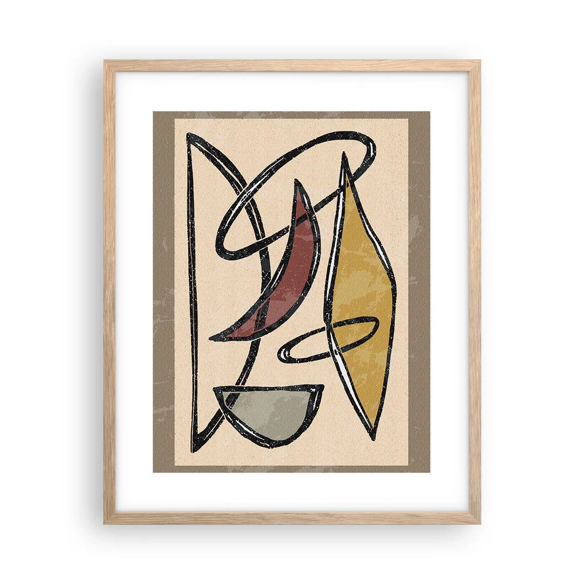 Poster in cornice rovere chiaro - Composizione: archi e ovali - 40x50 cm