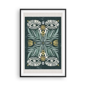 Poster in cornice nera - Geometrie di arte popolare - 61x91 cm