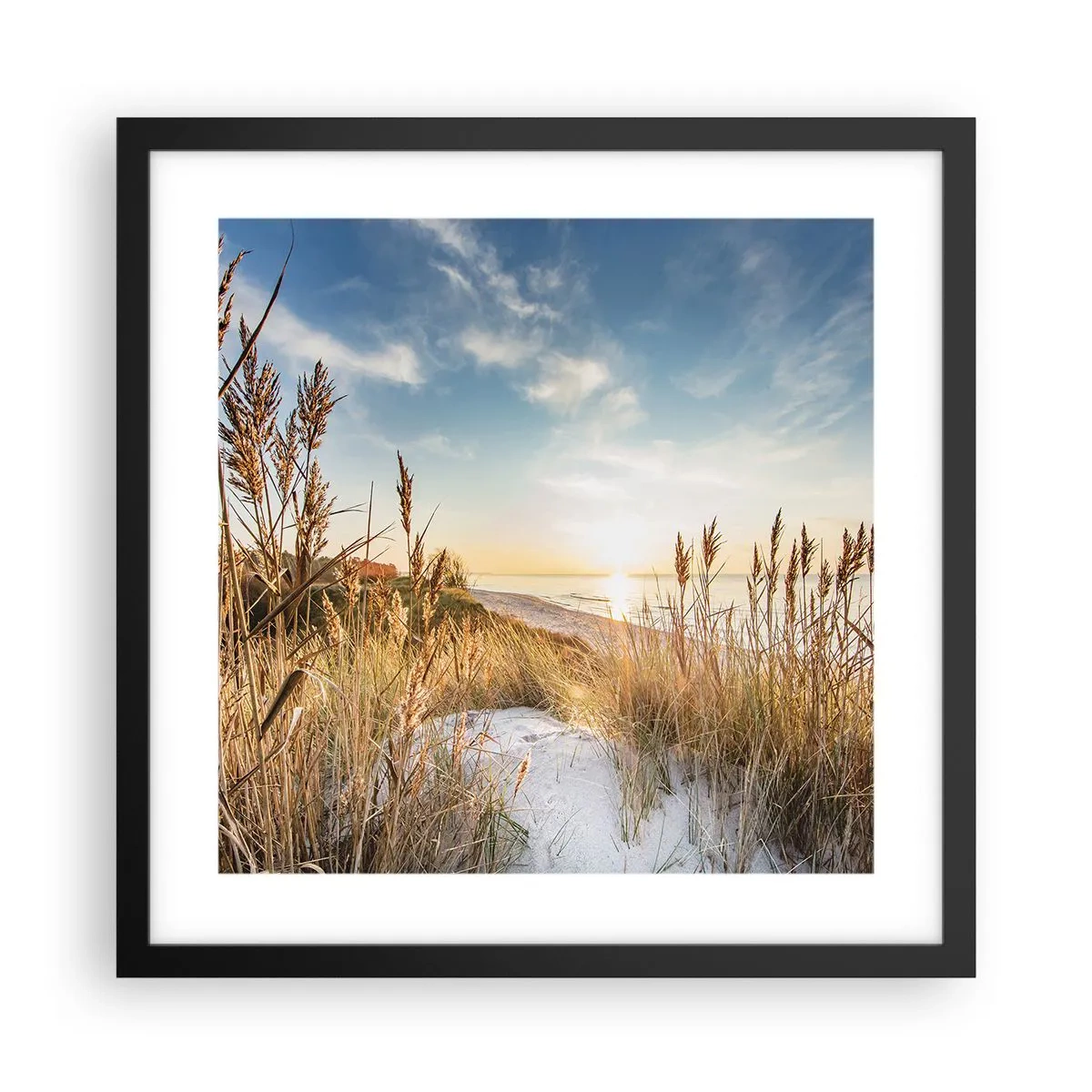 Poster in cornice nera - Spiaggia del nord - 40x40 cm