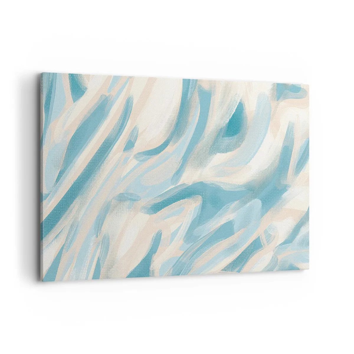 Quadro su tela - Stampe su Tela - Striature blu astratte su uno sfondo chiaro - 100x70cm - Brezze primaverili - Decorazione murale moderna per soggiorno e camera da letto ARTTOR