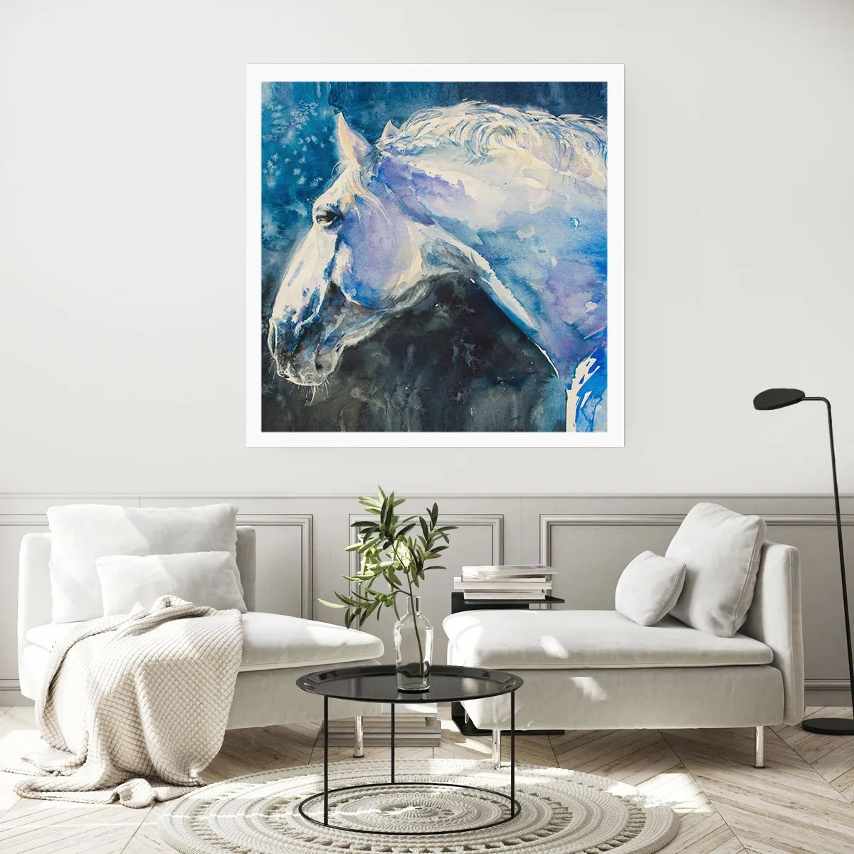 Poster - Ritratto in luce blu - 30x30 cm