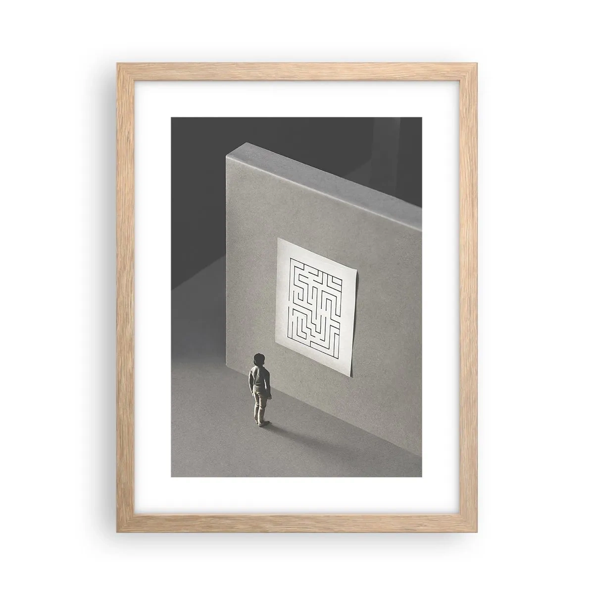 Poster in cornice rovere chiaro - Ma dove mi trovo? - 30x40 cm