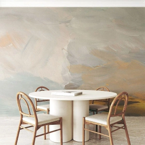 Fotomurali Standard Eco - Pennellate delicate in colori tenui - 100x70cm - Astrazione: il paese della mitezza - Decorazione murale moderna per soggiorno e camera da letto ARTTOR