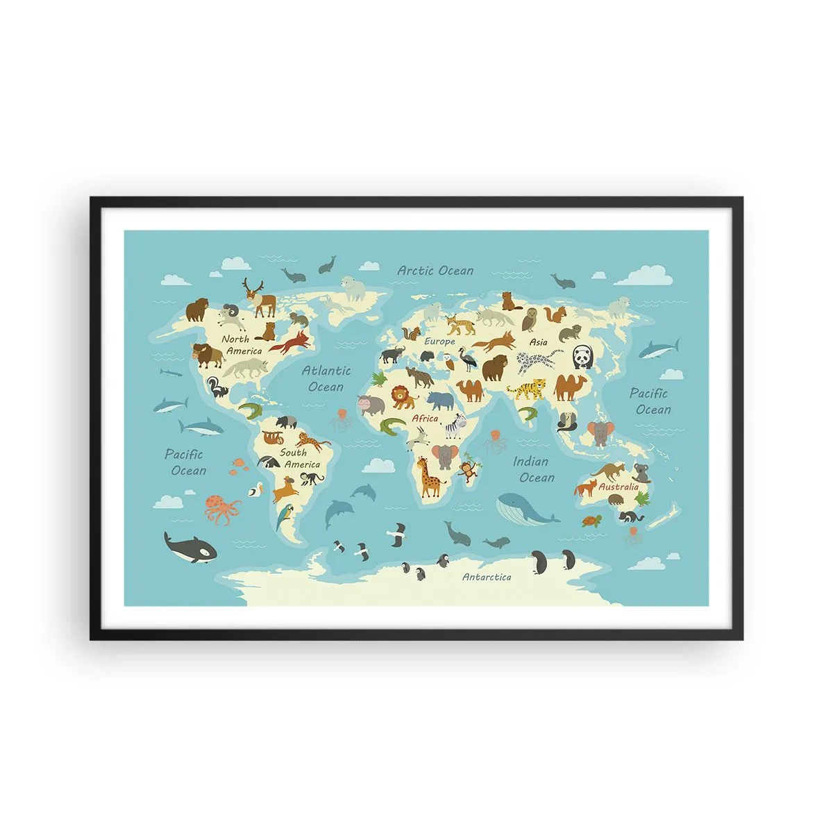 Poster in cornice nera - Buoni vicini - 91x61 cm