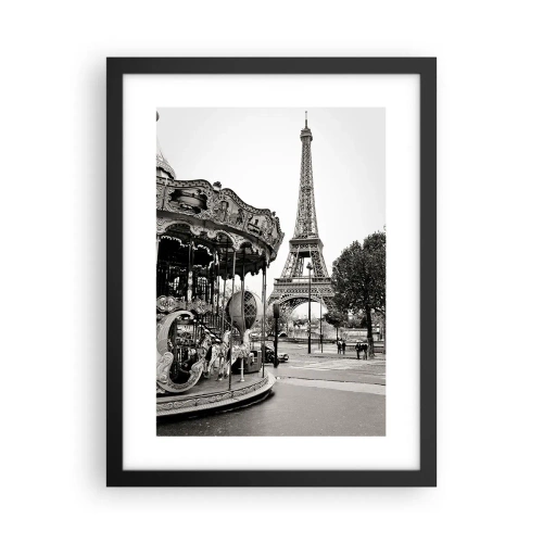 Poster in cornice nera - Se divertimento, solo a Parigi - 30x40 cm