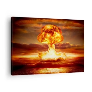 Quadro su tela - Stampe su Tela - Esplosione di una nube a fungo sullo sfondo di un tramonto - 70x50cm - E sarà la fine - Decorazione murale moderna per soggiorno e camera da letto ARTTOR