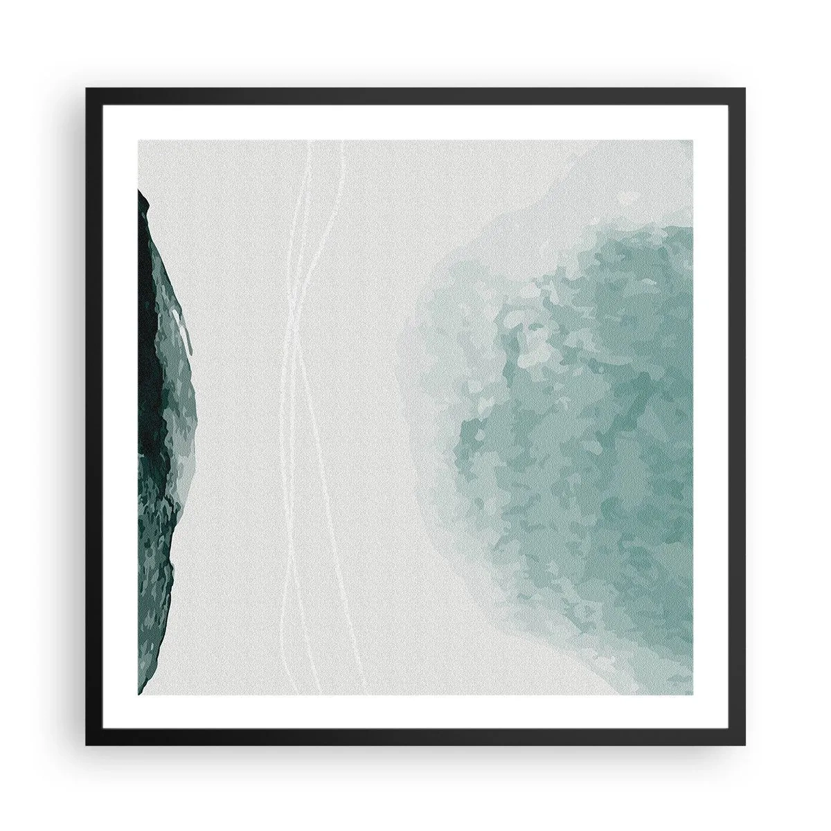 Poster in cornice nera - Incontro con la nebbia - 60x60 cm