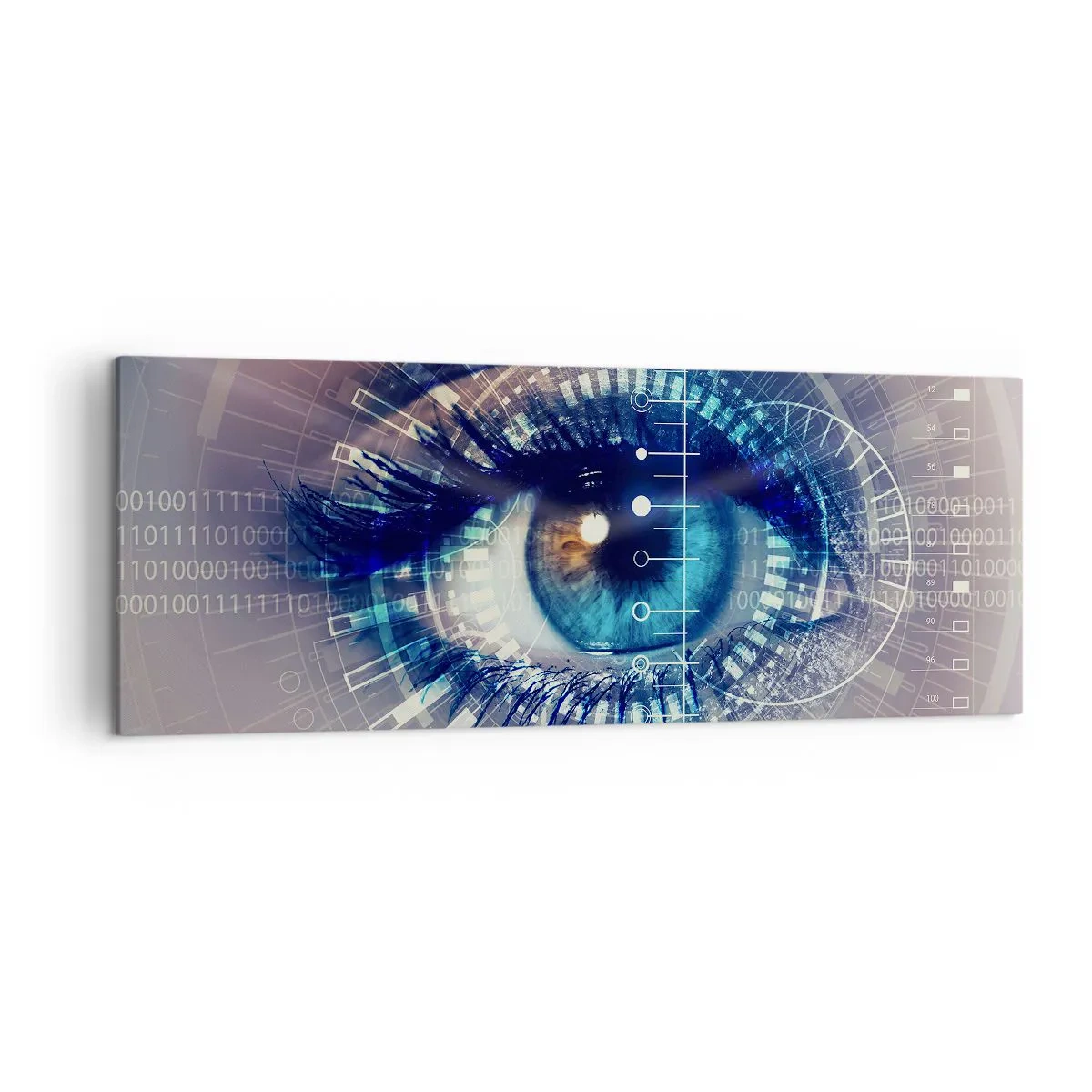 Quadro su tela - Stampe su Tela - Un occhio tecnologico con un'interfaccia futuristica - 140x50cm - Credi di conoscermi - Decorazione murale moderna per soggiorno e camera da letto ARTTOR