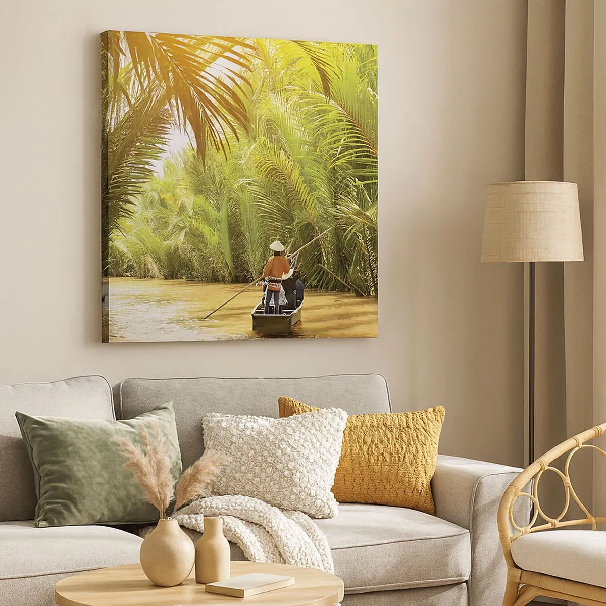 Quadro su tela - Stampe su Tela - Tunnel di palme - 30x30 cm