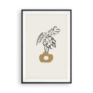Poster in cornice nera - Monstera: ornamento della casa - 61x91 cm