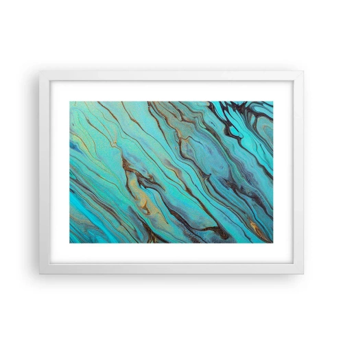 Poster in cornice bianca - Marea turchese - 40x30 cm