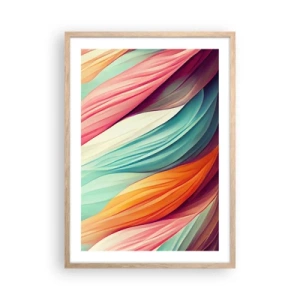Poster in cornice rovere chiaro - Intreccio arcobaleno - 50x70 cm