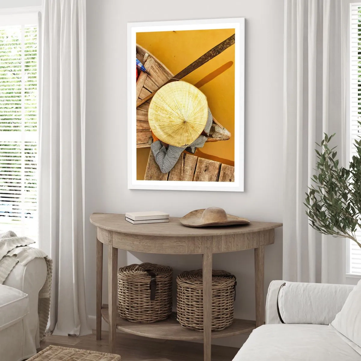 Poster in cornice bianca - Vita sul Fiume Giallo - 61x91 cm