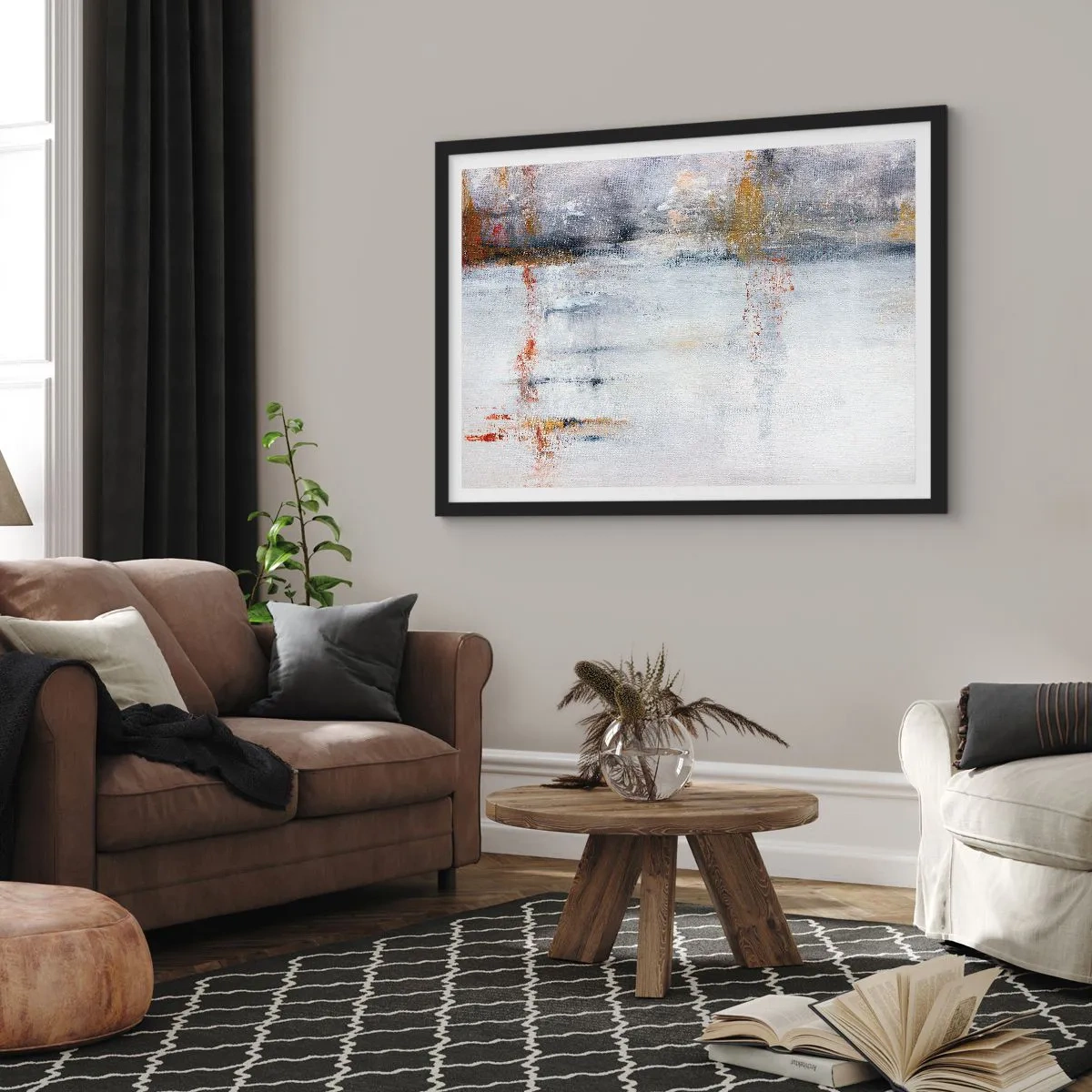 Poster in cornice nera - Dietro la cortina d'aria - 91x61 cm