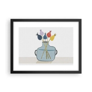 Poster in cornice nera - Il silenzio dei papaveri - 40x30 cm