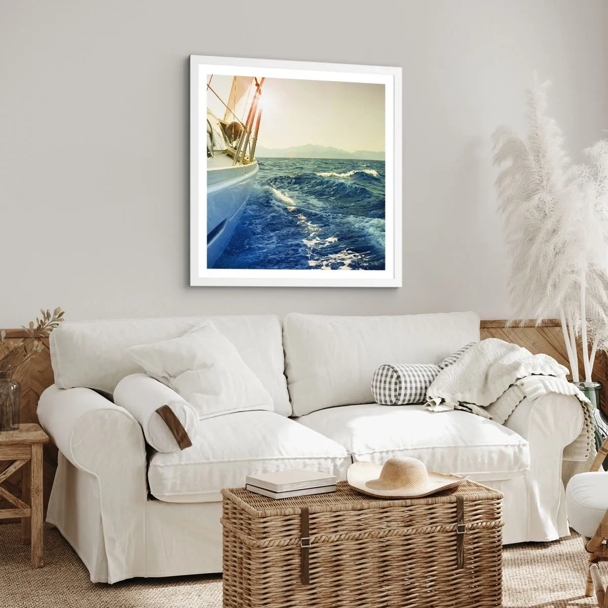 Poster in cornice bianca - Verso l'avventura - 40x40 cm