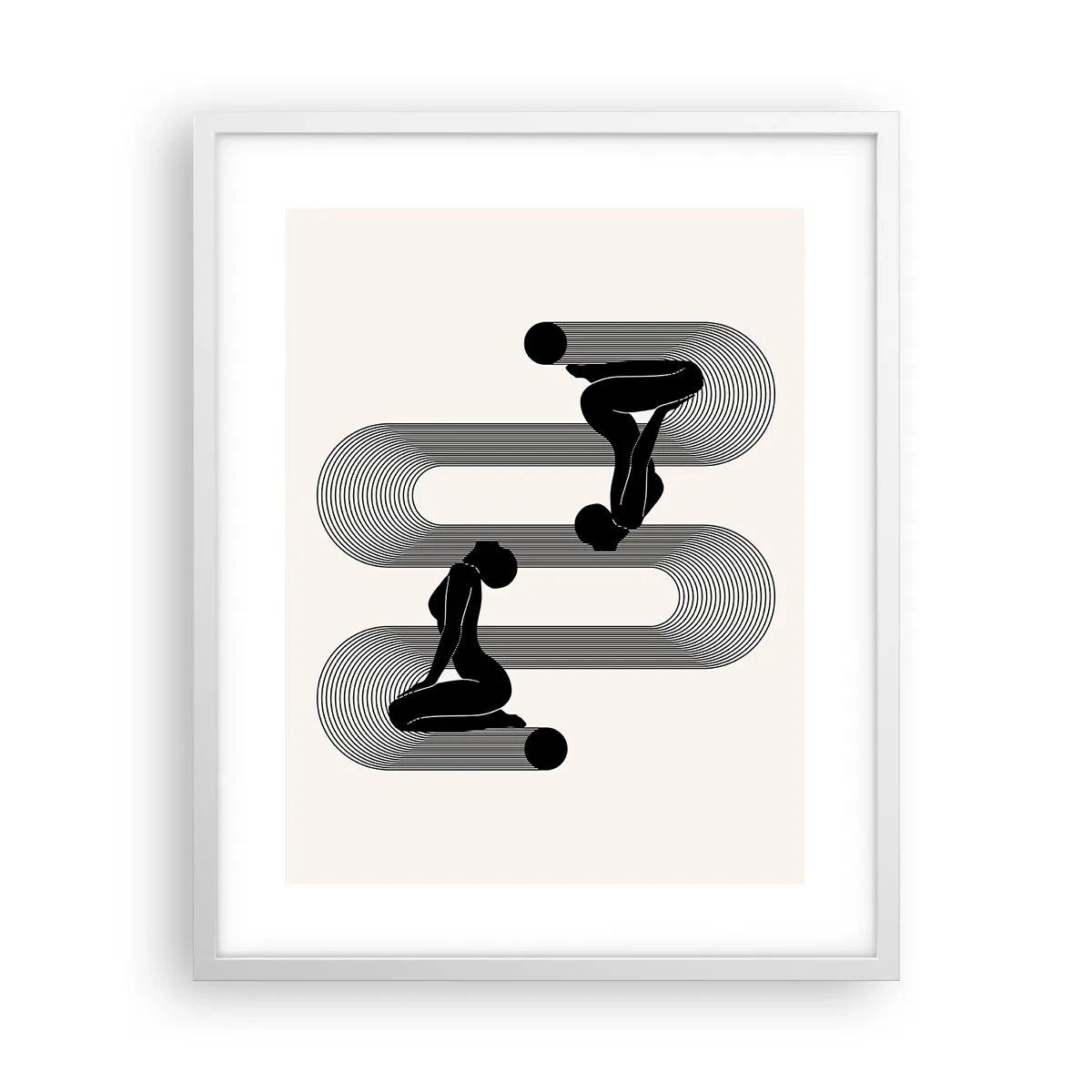 Poster in cornice bianca - Simmetria sensuale - 40x50 cm