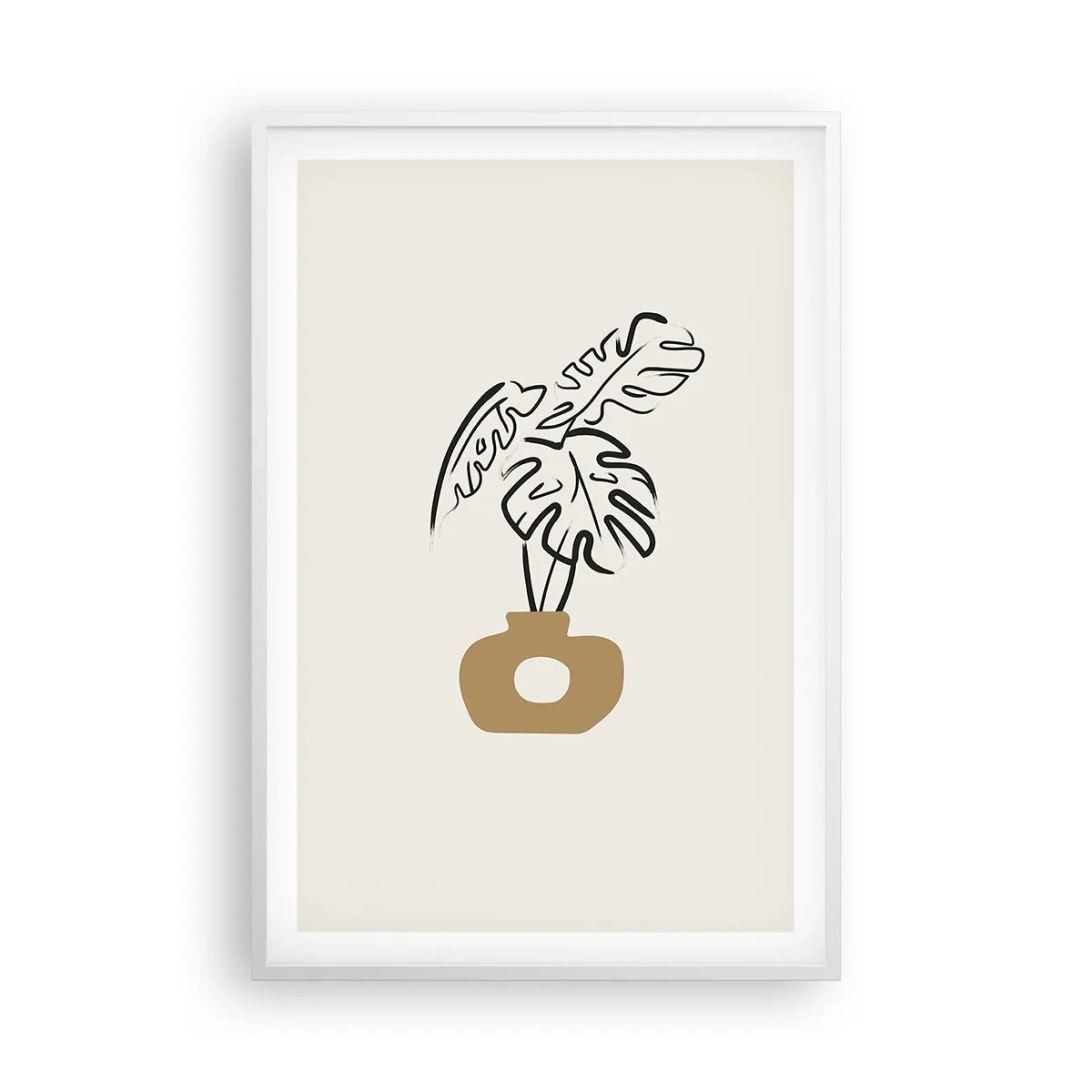 Poster in cornice bianca - Monstera: ornamento della casa - 61x91 cm