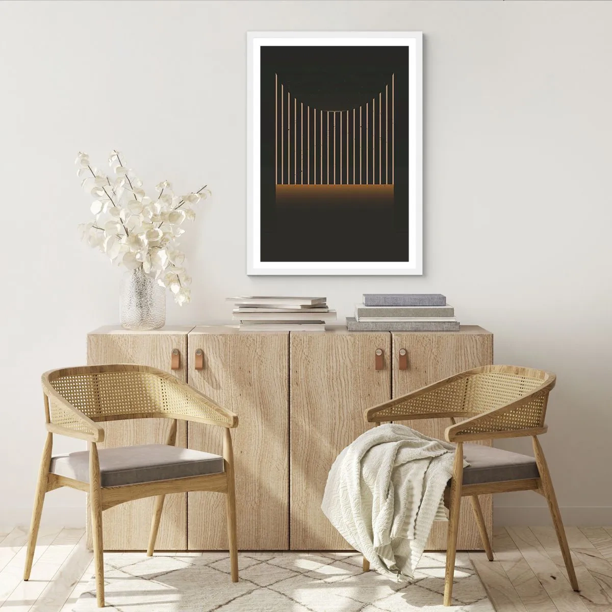 Poster in cornice bianca - Esaminare l'oscurità - 70x100 cm