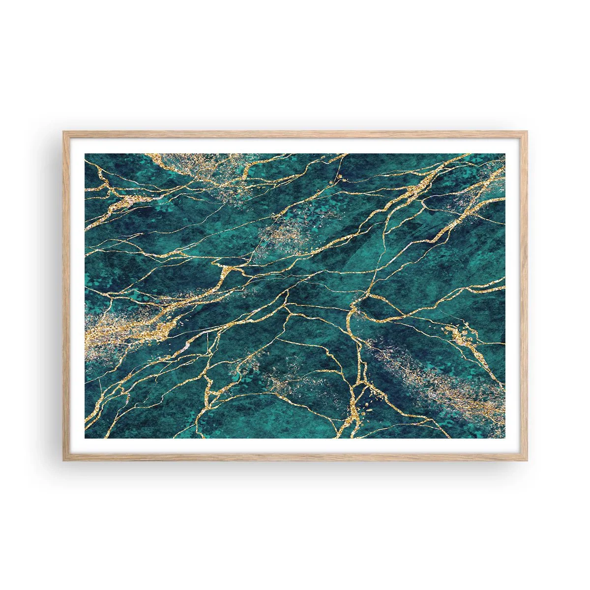 Poster in cornice rovere chiaro - La vena d'oro - 100x70 cm