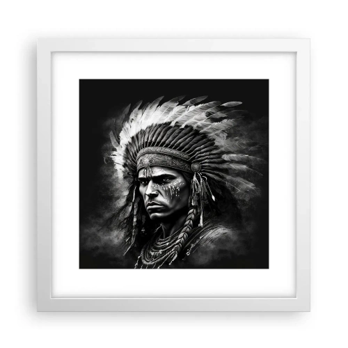 Poster in cornice bianca - Capo e guerriero - 30x30 cm