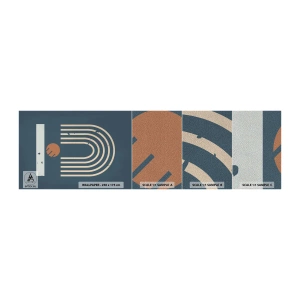 Campione di Fotomurale Premium Sand - Geometria in blu - Astrazione, Pezzo, Grafica - 100x30 cm