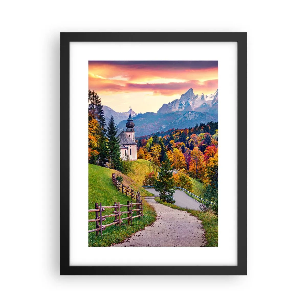 Poster in cornice nera - Un paesaggio come dipinto - 30x40 cm
