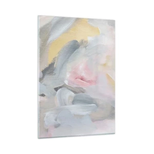 Quadro su vetro - Composizione astratta in colori pastello - 50x70cm - Nel mondo pastello - Decorazione murale moderna per soggiorno e camera da letto ARTTOR