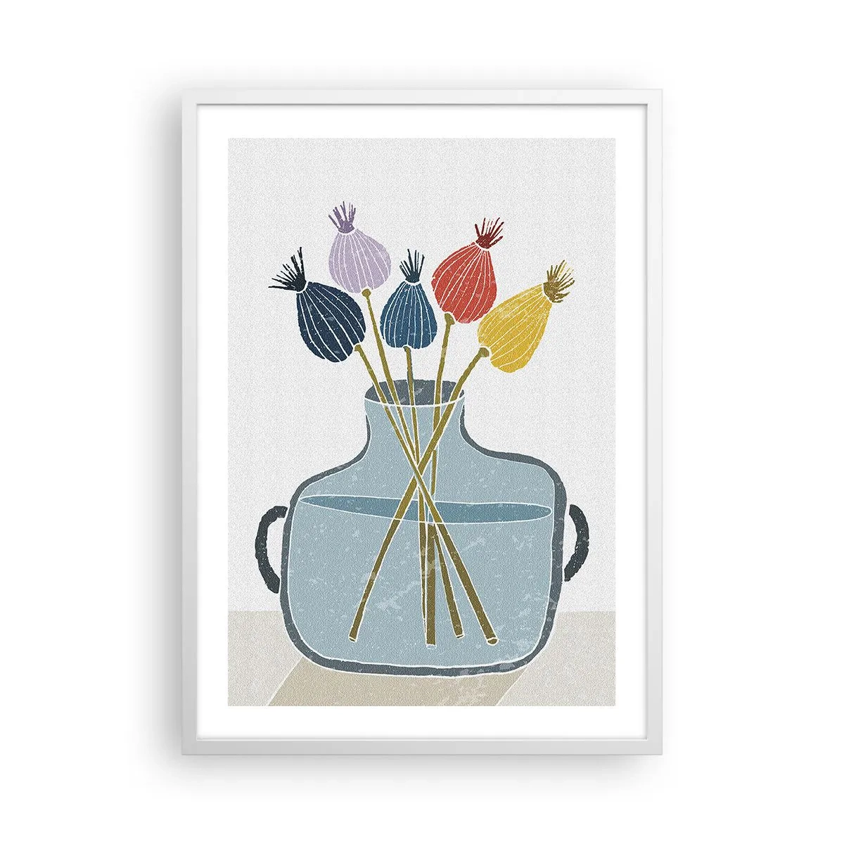 Poster in cornice bianca - Il silenzio dei papaveri - 50x70 cm