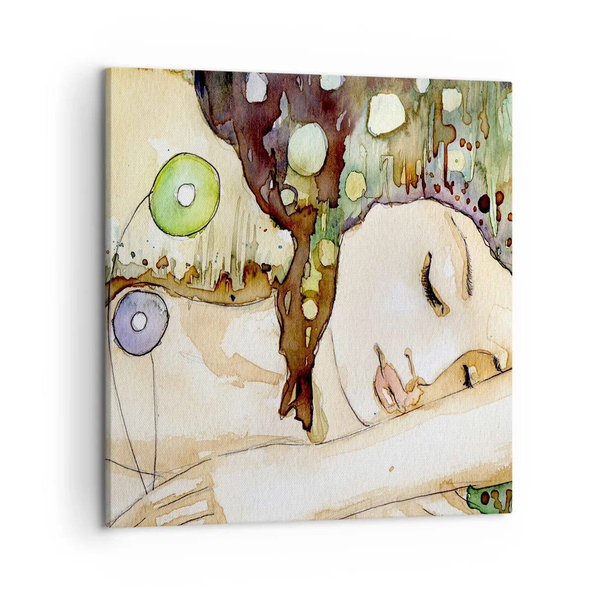 Quadro su tela - Stampe su Tela - Sogno smeraldo e viola - 50x50 cm