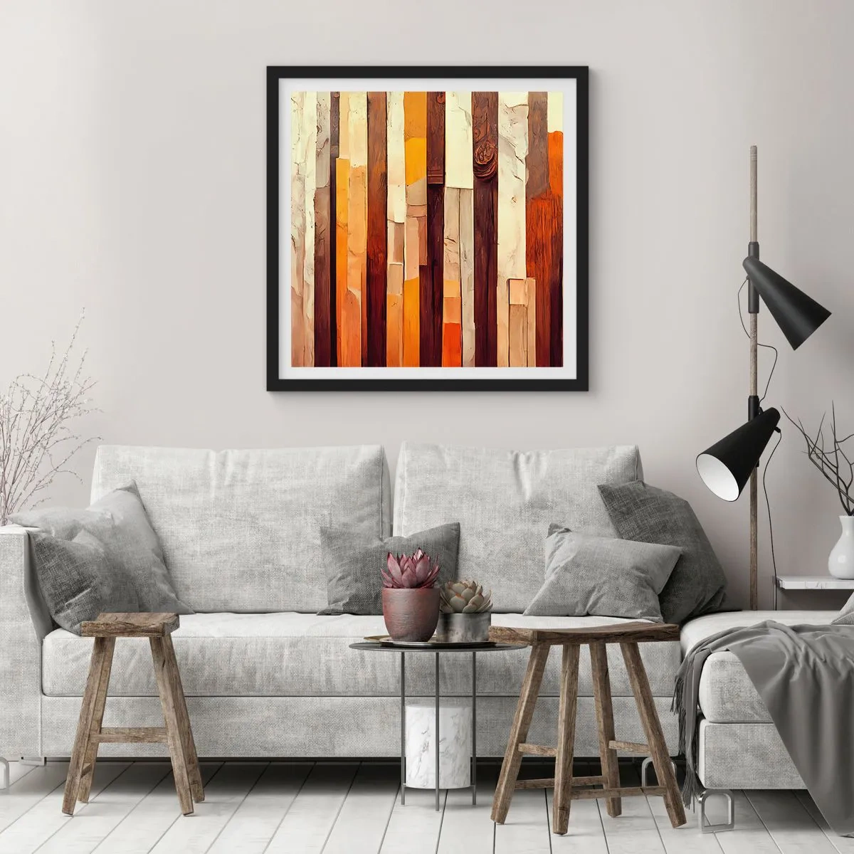 Poster in cornice nera - L'inno dei legni boschivi - 60x60 cm